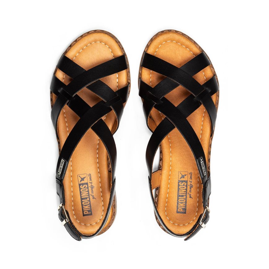 Women's Pikolinos ALGAR Flat Sandals Black | NZ U32Q095